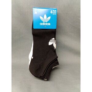 Adidas Unisex Originals 6 Pack Trefoil No Show Socks Large Shoe NEW!